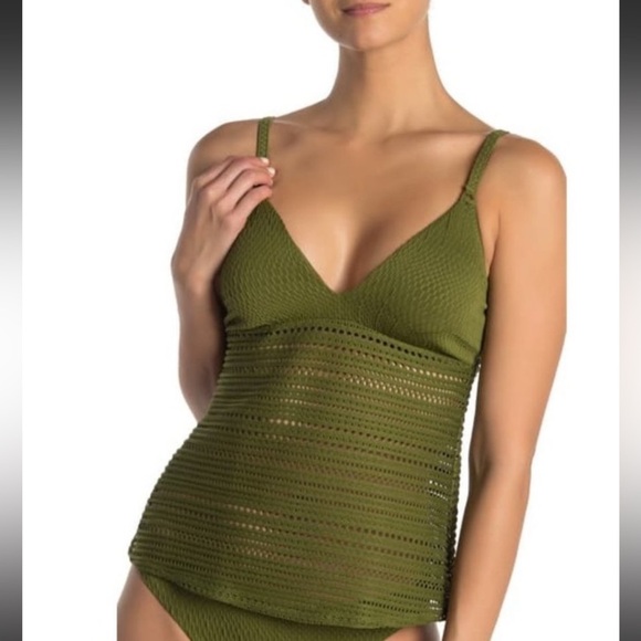 Robin Piccone - Perla Crochet Lace Tankini Top new without tag - Picture 1 of 8